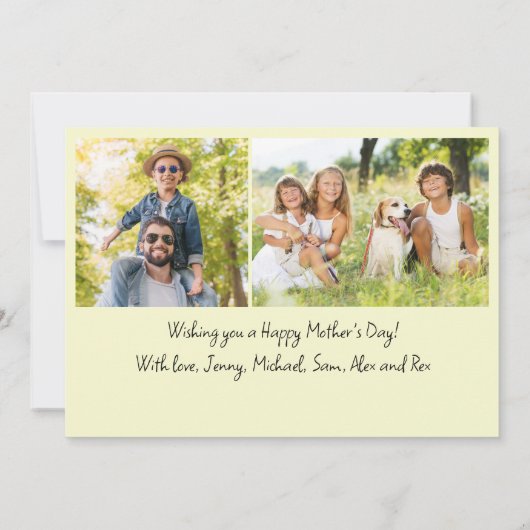 Gouden zonneschijn moeder multi foto Moederdag kaa (Achterkant)