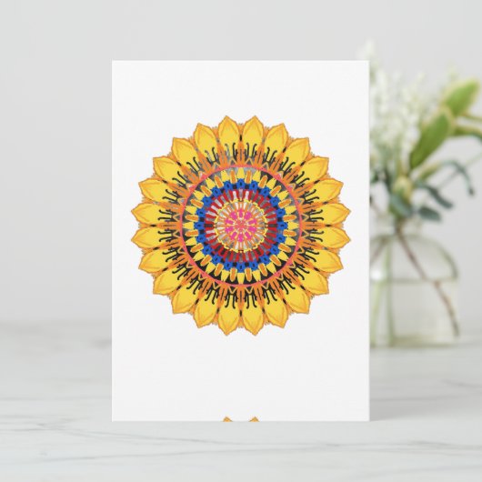 Gouden zonnestraal - Envelop Kaart (Staand voorkant)