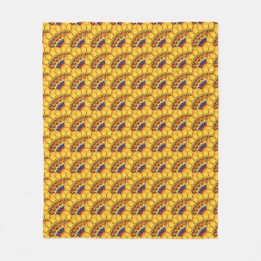 Gouden zonnestraal fleece deken (Voorkant)