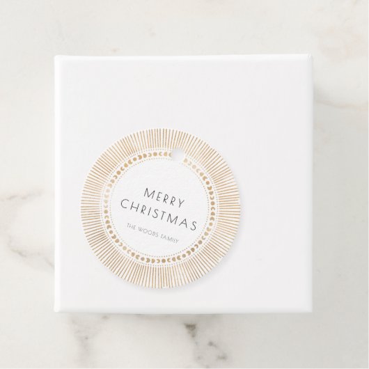 Gouden zonnestraal lijst art deco Vrolijk kerstfee Bedankjes Labels (In situ)