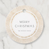 Gouden zonnestraal lijst art deco Vrolijk kerstfee Bedankjes Labels (Voorkant)