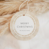 Gouden zonnestraal lijst art deco Vrolijk kerstfee Bedankjes Labels