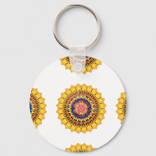 Gouden zonnestraal sleutelhanger (Voorkant)