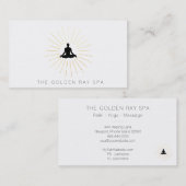 ** Gouden Zonnestralen Man Meditatie Lotus Pose Visitekaartje (Voorkant / Achterkant)