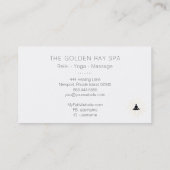 ** Gouden Zonnestralen Man Meditatie Lotus Pose Visitekaartje (Achterkant)