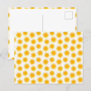 Gouden Zonneuitbarsting Patroon Ansichtkaart Briefkaart