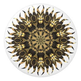 Gouden Zonnevlam Keramische Knop