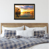 Gouden Zonnige Rivier Canvas Print (Insitu (Slaapkamer))