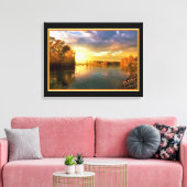 Gouden Zonnige Rivier Canvas Print (Insitu (Woonkamer))