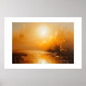 Gouden Zonsondergang Abstract Landschap Muurkunst Poster (Voorkant)