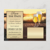 Gouden Zonsondergang Bier Save the Date Foto Ansic Aankondigingskaart (Achterkant)