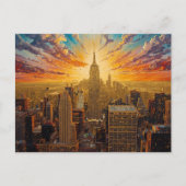Gouden zonsondergang boven de skyline van New York Briefkaart (Voorkant)