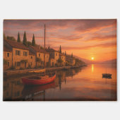 Gouden zonsondergang boven het kustdorp magneet (Voorkant)