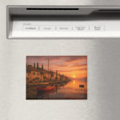 Gouden zonsondergang boven het kustdorp magneet (Insitu (Vaatwasser))