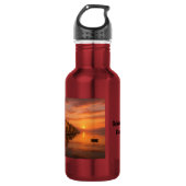 Gouden zonsondergang boven het kustdorp waterfles  (Voorkant)