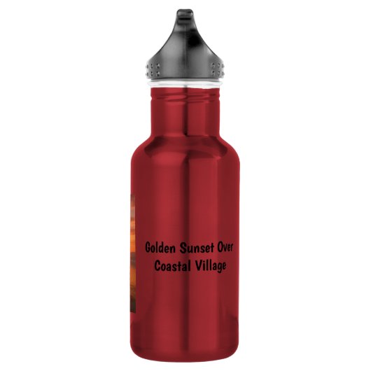 Gouden zonsondergang boven het kustdorp waterfles  (Rechts)