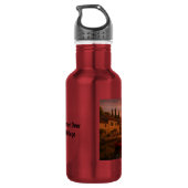 Gouden zonsondergang boven het kustdorp waterfles  (Achterkant)