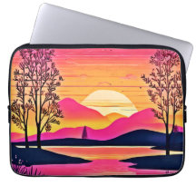 Gouden zonsondergang boven Pink Lake Art