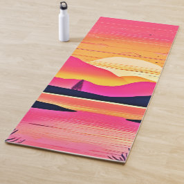 Gouden zonsondergang boven Pink Lake Art Yogamat