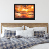 Gouden Zonsondergang Canvas Afdruk (Insitu (Slaapkamer))