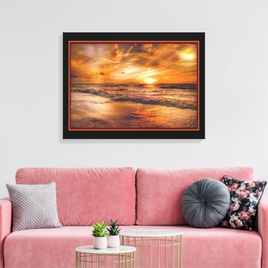 Gouden Zonsondergang Canvas Afdruk (Insitu (Woonkamer))