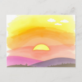 Gouden Zonsondergang Horizon Schitterende Ansichtk Briefkaart