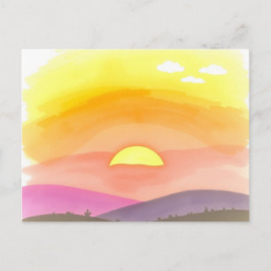 Gouden Zonsondergang Horizon Schitterende Ansichtk Briefkaart