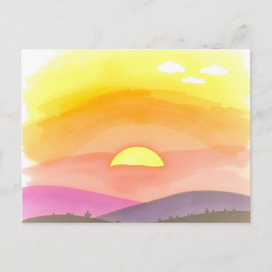 Gouden Zonsondergang Horizon Schitterende Ansichtk Briefkaart (Voorkant)