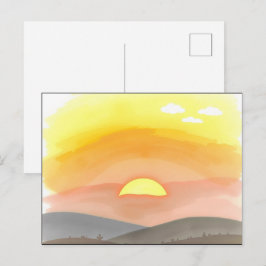 Gouden Zonsondergang Horizon Schitterende Ansichtk Briefkaart