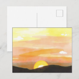 Gouden Zonsondergang Horizon Schitterende Ansichtk Briefkaart