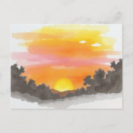 Gouden Zonsondergang Horizon Schitterende Ansichtk Briefkaart