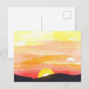 Gouden Zonsondergang Horizon Schitterende Ansichtk Briefkaart