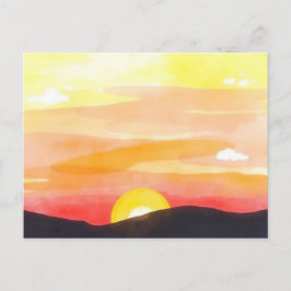 Gouden Zonsondergang Horizon Schitterende Ansichtk Briefkaart