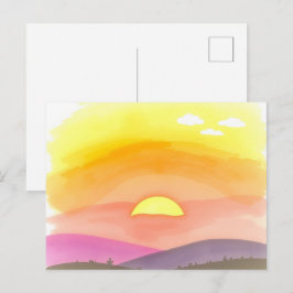 Gouden Zonsondergang Horizon Schitterende Ansichtk Briefkaart