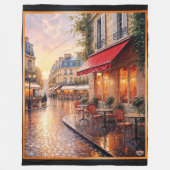 Gouden zonsondergang licht op een regenachtig stad fleece deken (Voorkant)