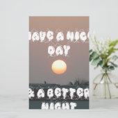 Gouden zonsondergang met leuke dag/nacht wensen (Staand voorkant)