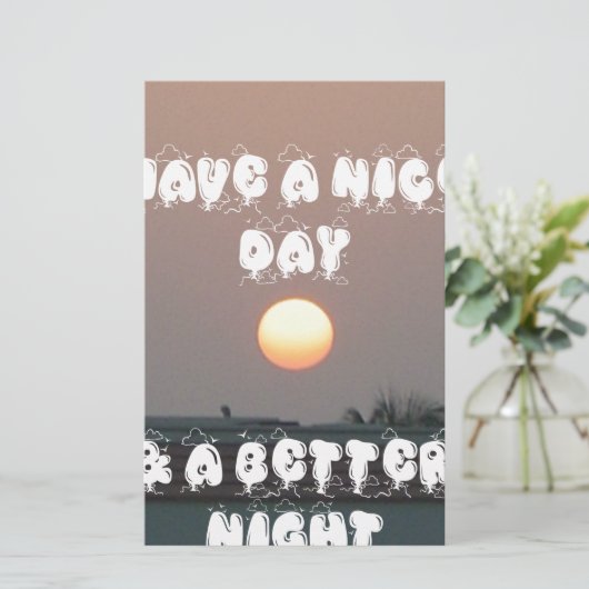 Gouden zonsondergang met leuke dag/nacht wensen (Staand voorkant)