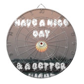 Gouden zonsondergang met leuke dag/nacht wensen dartbord (Voorkant)