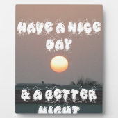 Gouden zonsondergang met leuke dag/nacht wensen fotoplaat (Voorkant)