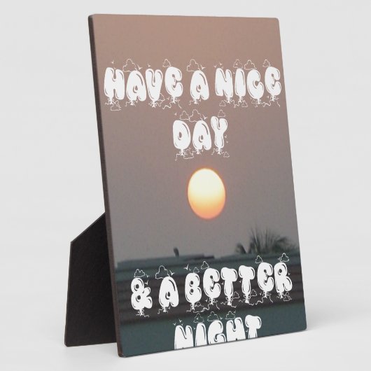 Gouden zonsondergang met leuke dag/nacht wensen fotoplaat (Zijkant)