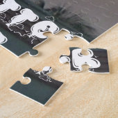 Gouden zonsondergang met leuke dag/nacht wensen legpuzzel (Zijkant)