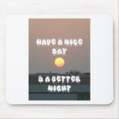 Gouden zonsondergang met leuke dag/nacht wensen muismat (Voorkant)