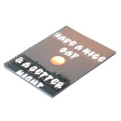 Gouden zonsondergang met leuke dag/nacht wensen notitieboek (Linkerzijde)