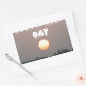 Gouden zonsondergang met leuke dag/nacht wensen rechthoekige sticker (Envelop)