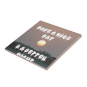 Gouden zonsondergang met leuke dag/nacht wensen tegeltje (Zijkant)