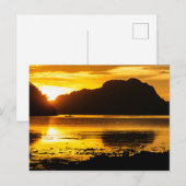 Gouden zonsondergang over de baai briefkaart (Voorkant / Achterkant)