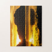 Gouden zonsondergang over de baai legpuzzel (Verticaal)