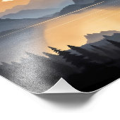 Gouden zonsondergang over majestueuze berglandscha foto afdruk (Hoek)