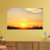 Gouden Zonsondergang Over Silhouetbomen Canvas Afdruk (Insitu (Woonkamer))