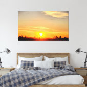 Gouden Zonsondergang Over Silhouetbomen Canvas Afdruk (Insitu (Slaapkamer))